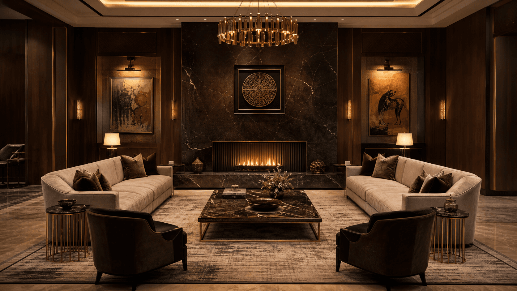 Elegant Living Room interior in Delhi